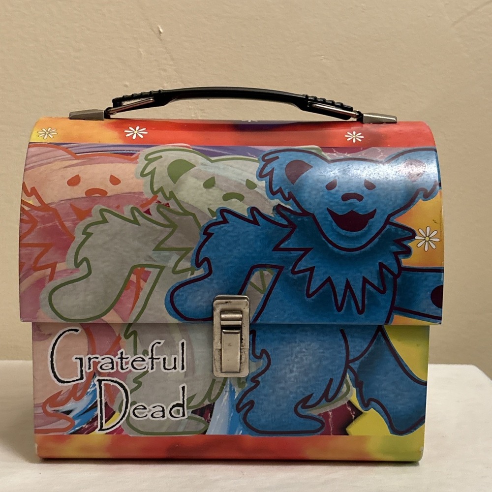 Vintage Grateful Dead Metal Dome Lunch Box Vandor 2001 Dancing Bears Tie Dye